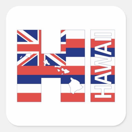 Hawaï Hawaiiaanse vlag Vierkante Sticker (Voorkant)
