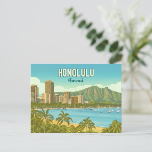  Hawaï, Honolulu Hanauma Bay Beach Briefkaart (Staand voorkant)