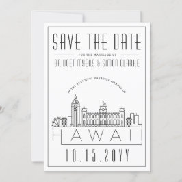 Hawaï Huwelijk Gestileerde Silhouet Save the Date Kaart
