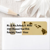 Hawaï Kaart en ananas Etiket (Insitu)