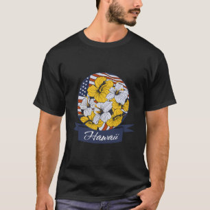 Hawaï Lokale Hawaïaanse Hibiscus Patriottische Vla T-shirt