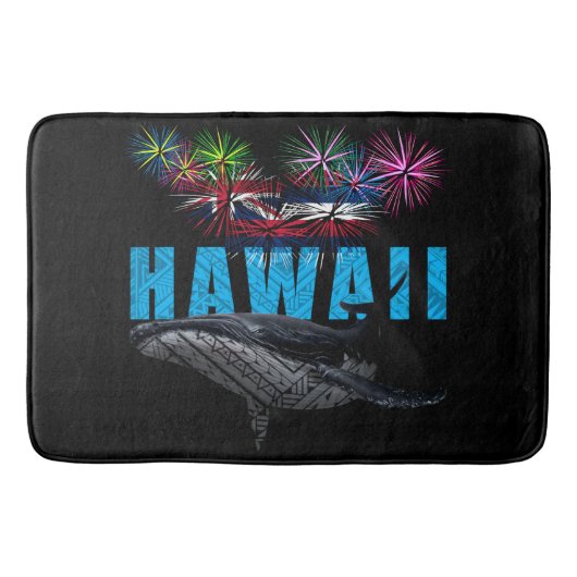 HAWAÏ NYE POLYNESISCHE TRIBAL BULTRUG VUURWERK BADMAT (Voorkant)