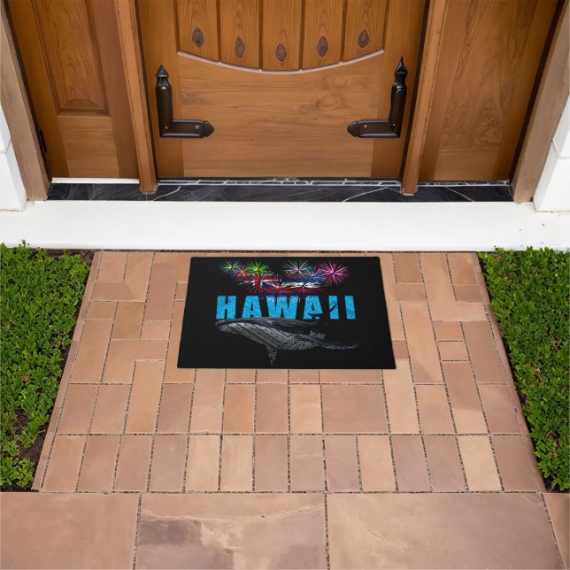 HAWAÏ NYE POLYNESISCHE TRIBAL BULTRUG VUURWERK DEURMAT (Buiten)
