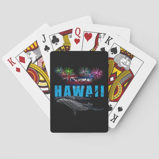 HAWAÏ NYE POLYNESISCHE TRIBAL BULTRUG VUURWERK POKERKAARTEN (Achterkant)