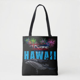HAWAÏ NYE POLYNESISCHE TRIBAL BULTRUG VUURWERK TOTE BAG