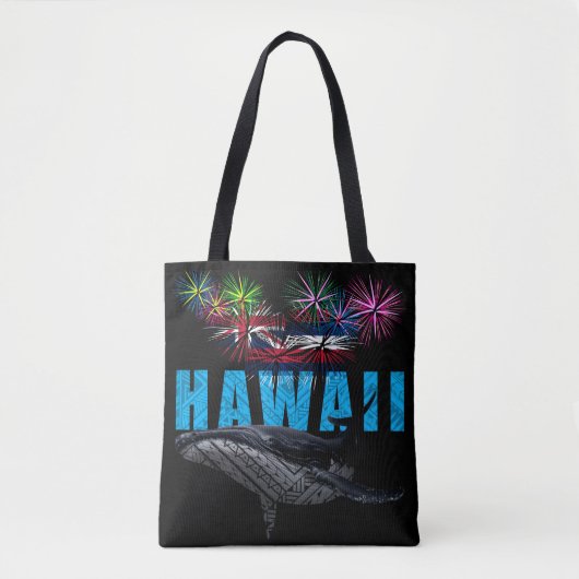 HAWAÏ NYE POLYNESISCHE TRIBAL BULTRUG VUURWERK TOTE BAG (Voorkant)