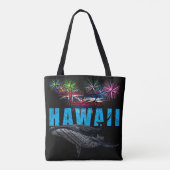 HAWAÏ NYE POLYNESISCHE TRIBAL BULTRUG VUURWERK TOTE BAG (Achterkant)