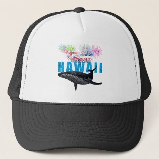 HAWAÏ NYE POLYNESISCHE TRIBAL BULTRUG VUURWERK TRUCKER PET (Voorkant)