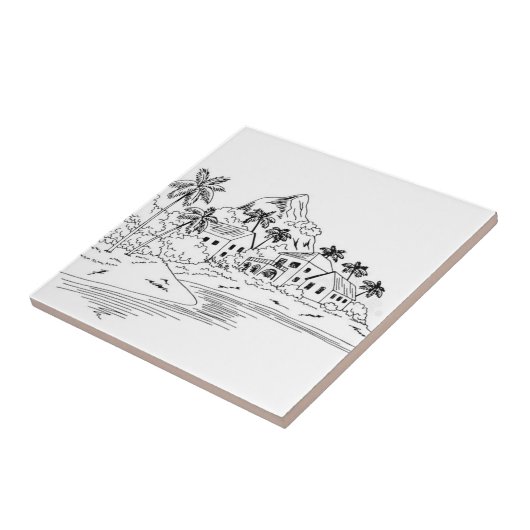 Hawaï-ontwerp Tegeltje (Zijkant)