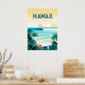 Hawaï-Poster, Hawaï-wandkunst Poster (Keuken)