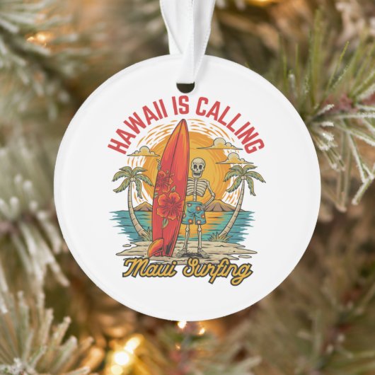 Hawaï roept Maui surfen eilandvibes Ornament (Boom)