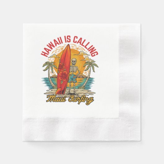 Hawaï roept Maui surfers-eilandvibes Servet (Voorkant)