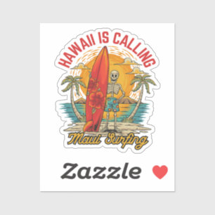 Hawaï roept Maui surfers-eilandvibes Sticker