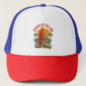Hawaï roept Maui surfers-eilandvibes Trucker Pet (Voorkant)
