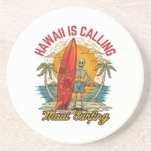 Hawaï roept Maui surfers-eilandvibes Zandsteen Onderzetter