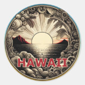 Hawaï  ronde sticker (Voorkant)