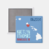 Hawaï Save the Date - stad Magneet (Voorkant / Achterkant)