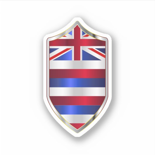 Hawaï-staatsvlag op een kruiskoploper-schild sticker (Voorkant)