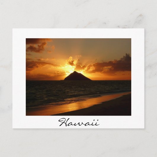 Hawaï sunrise briefkaart witte tekst briefkaart (Voorkant)