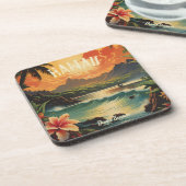  Hawaï Tropical Beach Travel Bier Onderzetter (Linkerzijde)
