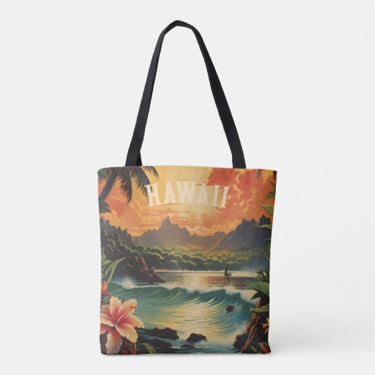 Hawaï Tropical Beach Travel Tote Bag (Achterkant)