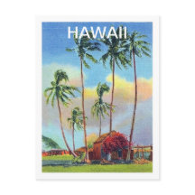 Hawaï, tropisch eiland, oud huisje met palmbomen