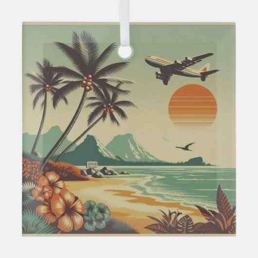 Hawaï/Tropisch Glas Ornament (Voorkant)