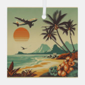 Hawaï/Tropisch Glas Ornament (Achterkant)