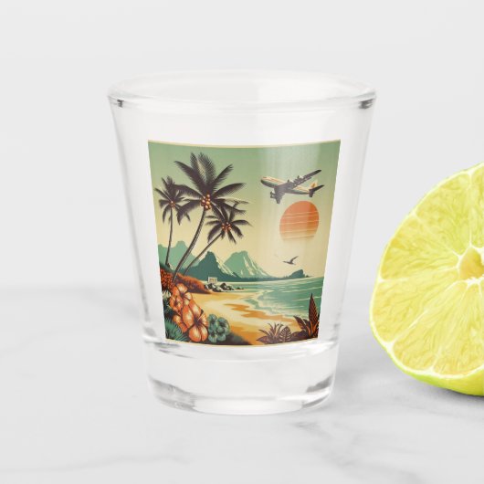 Hawaï/Tropisch Shot Glas (Voorkant)