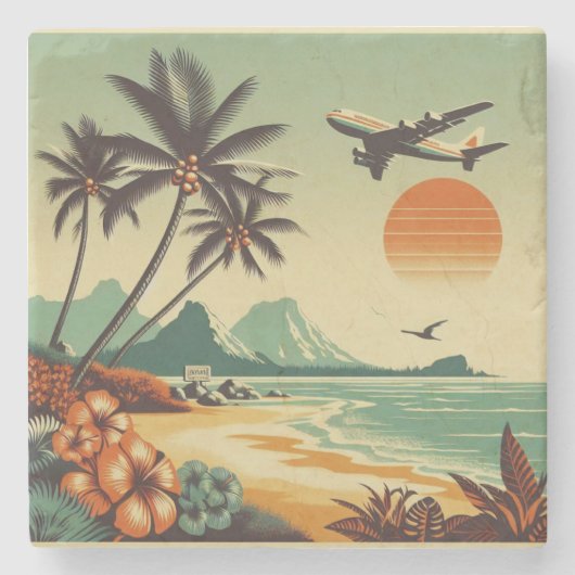  Hawaï/Tropisch Stenen Onderzetter (Voorkant)