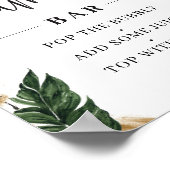 Hawai tropische bladeren bloemen goud mimosa bar b poster (Hoek)