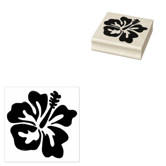 Hawaï Tropische Hawaïaanse Hibiscus Bloemen Bloeme Rubberstempel (Gestempeld)