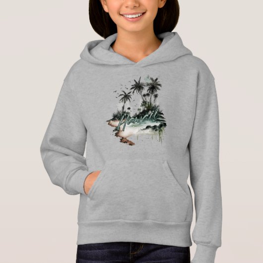 Hawaï tropische palmboom eiland (Voorkant)