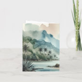 Hawaï tropische palmboom eiland notitiekaartje (Achterkant)