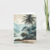 Hawaï tropische palmboom eiland notitiekaartje (Voorkant)