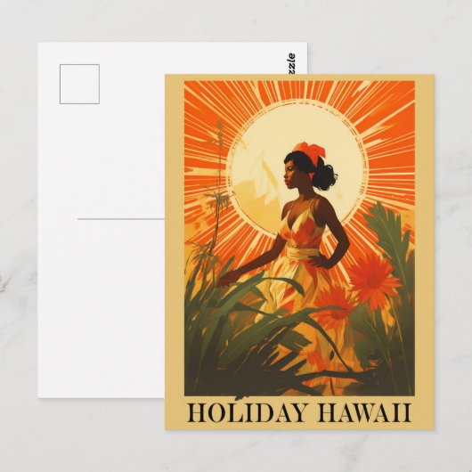  Hawaï Vakantie Hawaïaanse Vrouw Reizen Briefkaart (Voorkant / Achterkant)