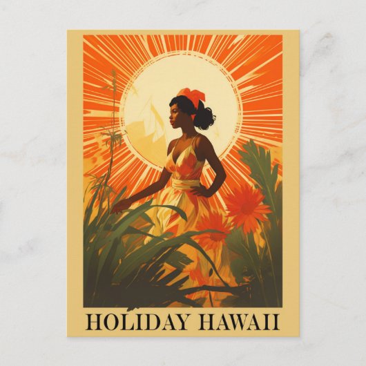  Hawaï Vakantie Hawaïaanse Vrouw Reizen Briefkaart (Voorkant)