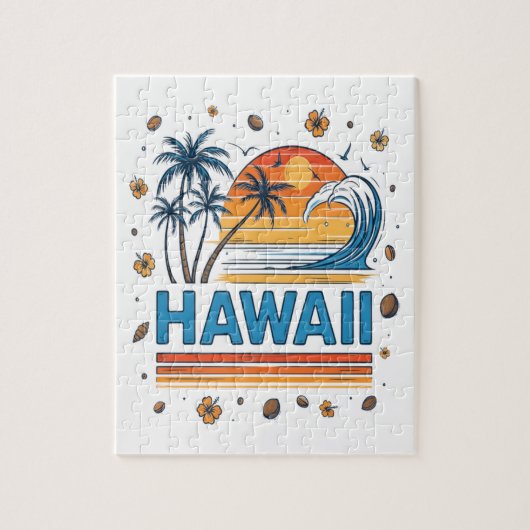 Hawaï vakantie zonsondergang 70S strand Legpuzzel (Verticaal)