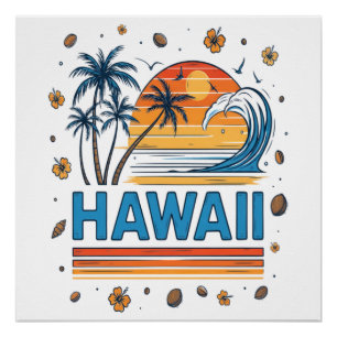 Hawaï vakantie zonsondergang 70S strand Perfect Poster