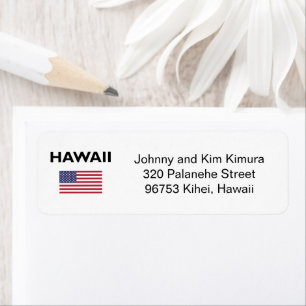 Hawaï Verenigde Staten Amerikaanse vlag licht-kleu Etiket