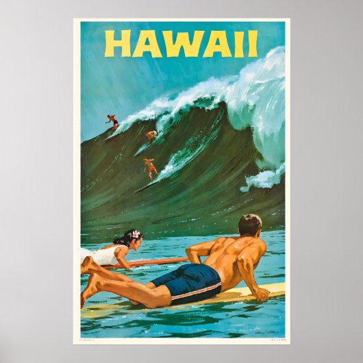 Hawaï Verenigde Staten Vintage Reisposter Poster (Voorkant)