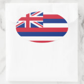 Hawaï* Vlag Euro-stijl Ovaal Ovale Sticker (Tas)