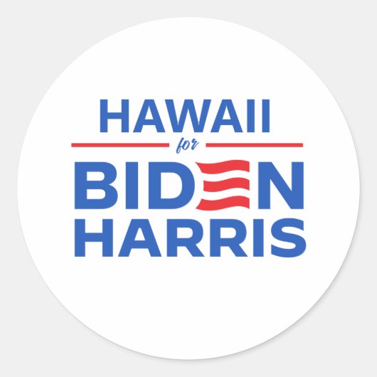 Hawaï voor Biden Harris Ronde Sticker (Voorkant)