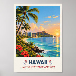 Hawaï VS – Oude Reisposter Poster