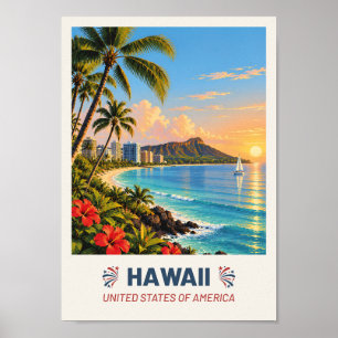Hawaï VS – Oude Reisposter Poster