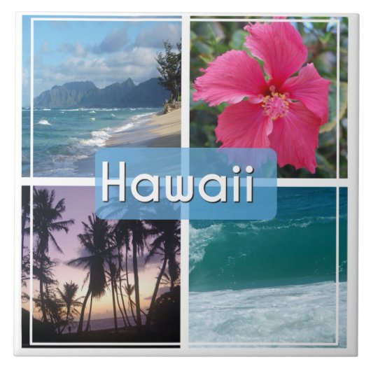 Hawaï Zeegezicht Tegeltje (Voorkant)