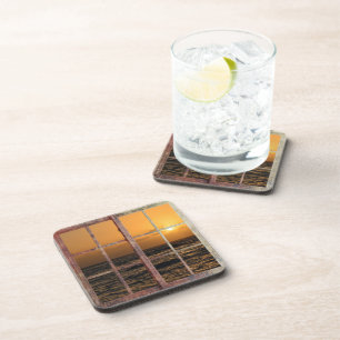 Hawaï Zonsondergang in een venster Bier Onderzetter