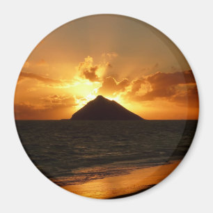 Hawaï zonsopgang bij de strandmagneten magneet