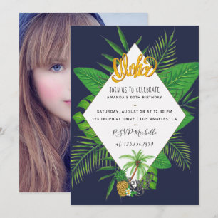 Hawaiaans Aloha Luau Verjaardagsfeestje voeg foto Kaart