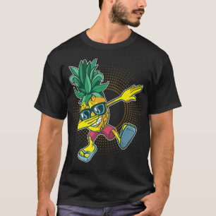 Hawaiaans Aloha Stranden Dabbing Ananas Sungla T-shirt